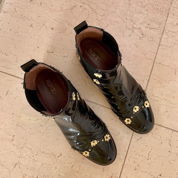 RED Valentino Patent Leather Daisy Ankle Boots - Picture 7 of 12